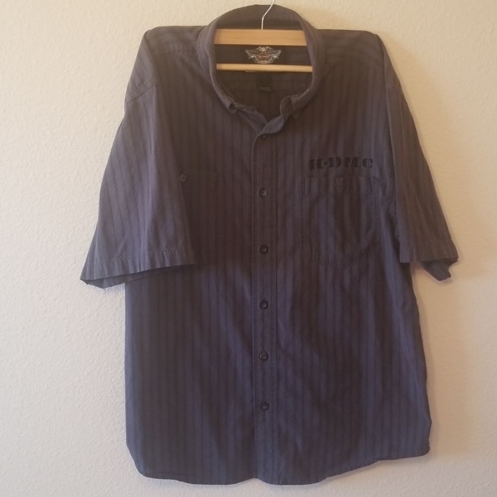Harley-Davidson Skull button down short sleeve